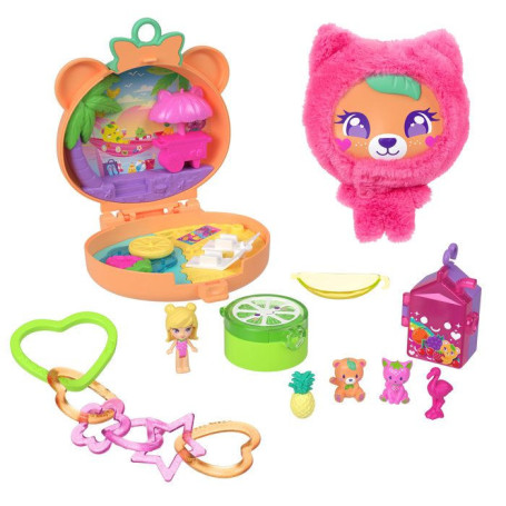 Coffret Polly Pocket Ourson Tout Doux avec Hamac et Porte-Clé