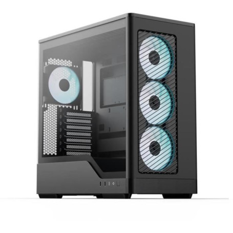 Boîtier PC AEROCOOL D520A-BK V1 avec A-RGB et Verre Trempé - Moyen Tour Noir