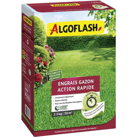 Engrais Gazon ALGOFLASH 2,5 kg - Action Rapide et Efficace