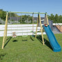 Portique OPTIMA 2 en bois et métal avec toboggan et balançoires