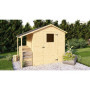 Abri de jardin en bois avec appentis - 2,96 m² + 0,88 m²