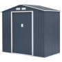 Abri de jardin en métal 2,71 m² avec portes coulissantes - Gris