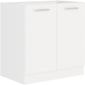 Meuble sous-évier 2 portes ATLAS - 80 cm en blanc