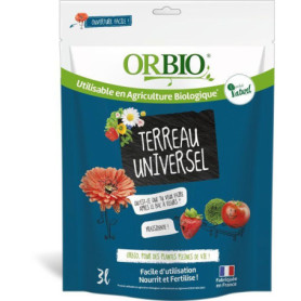 Terreau Universel ORBIO 3 L - Idéal pour vos plantes