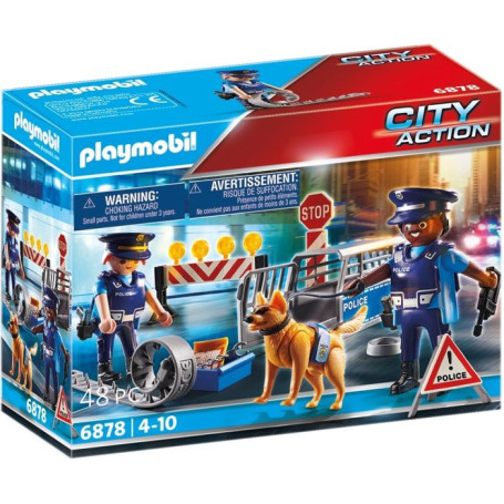 Barrage de Police PLAYMOBIL avec Chien et Accessoires