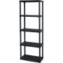 Étagère de Rangement TOOD ETA 635 - 5 Tablettes en Plastique Noir - 60 x 30 x 176 cm
