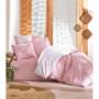 Parure de lit moderne en coton rose - Housse de couette 140x200 cm et 2 taies