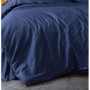 Parure de lit en coton renforcé - Housse de couette 140x200cm et taie 60x60cm - Bleu foncé