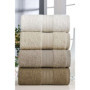 Ensemble de 4 serviettes de bain en coton marron - 50 x 85 cm