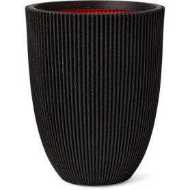 Vase Élégant Groove Noir 46x58 cm - CAPI EUROPE
