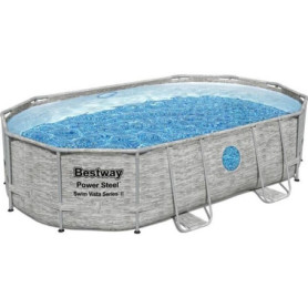 Kit Piscine Hors Sol Tubulaire BESTWAY Power Steel - Ovale 488 x 305 x 107 cm