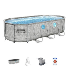 Kit Piscine Hors Sol Tubulaire BESTWAY Steel Pro Max - Ovale 549 x 274 x 122 cm