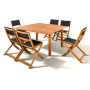 Ensemble de Jardin TOSCANA - Table Extensible et 6 Chaises Pliantes en Bois d'Acacia