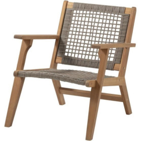 Fauteuil de jardin en bois d'Acacia et résine tressée BORA