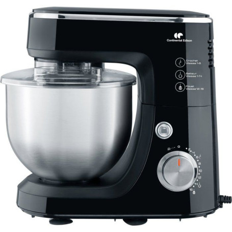 Robot Pâtissier Élégant 800 W - CONTINENTAL EDISON - 4,3 L Noir