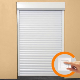 Volet Roulant Électrique en Aluminium Blanc - H220 cm x L150 cm - Ajustable