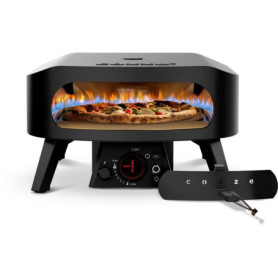 Four à Pizza Gaz COZZE M30 - Pierre Rotative et Thermomètre - 6 kW Noir