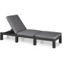Chaise Longue Daytona Deluxe en Résine Imitation Rotin - Gris Graphite