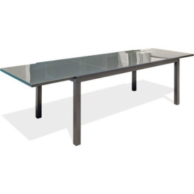 Table de jardin extensible TOLEDE en aluminium gris anthracite