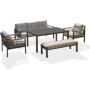 Ensemble repas de jardin CAYENNE 7 places en aluminium gris anthracite