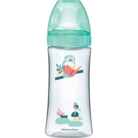 Biberon anti-colique DODIE 330 ml avec tétine ronde 3 vitesses - Vert