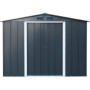 Abri de jardin en métal 4,77 m² avec kit d'ancrage - Gris anthracite