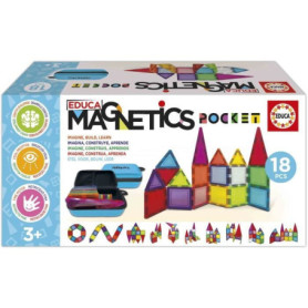 Mallette Magnetics - Jeu de construction éducatif avec 18 blocs magnétiques