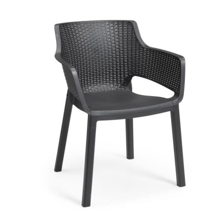 Lot de 6 Fauteuils de Jardin en Résine Graphite - Allibert by KETER