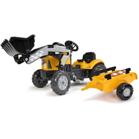 Tractopelle à Pédales SuperBuilder FALK avec Remorque - Fabriqué en France