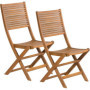 Lot de 2 chaises pliantes en bois d'acacia - Fieldmann