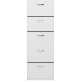 Meuble à chaussures blanc avec 5 abattants pour 10 paires