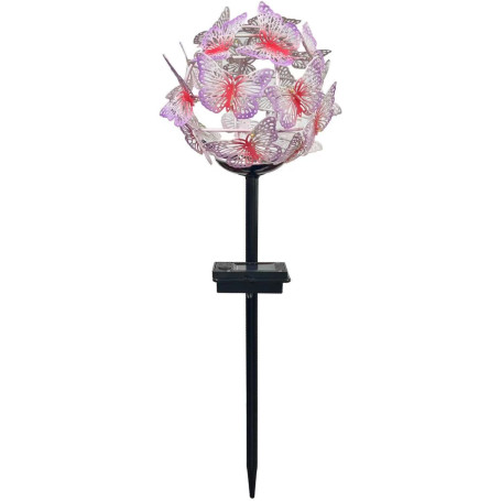 Guirlande Solaire Nuée de Papillons en Métal - 24 Micro LED Blanc Chaud