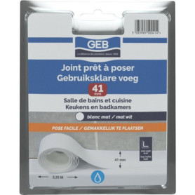 Joint prêt à poser GEB - 41 mm x 3,35 m - Blanc Brillant