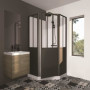 Cabine de Douche Pentagonale 100x100 cm Noir Style Industriel