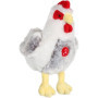 Poule Sonore en Peluche GIPSY TOYS - 22 cm - Blanc et Gris