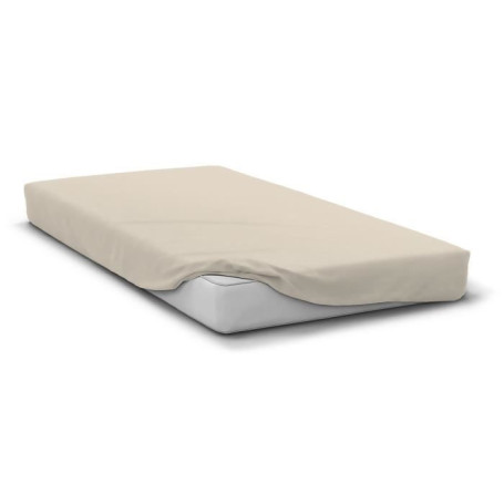 Drap Housse Microfibre Beige Ivoire 140x190 cm - HOME LINGE PASSION