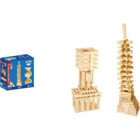 JEUJURA TéCap Classic - Jeu de Construction en Bois - 200 Pièces