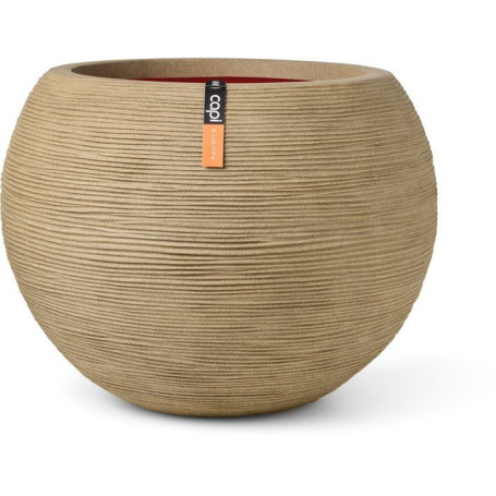 Vase Boule Rib NL Beige - Élégance Design pour Intérieur et Extérieur
