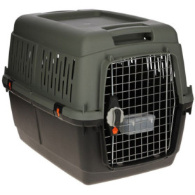Box de Transport Eco KERBL pour Chiens et Chats - Gris/Vert - 81 x 60 x 61,5 cm