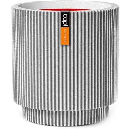 Vase Cylindrique Groove NL en Ivoire - CAPI EUROPE