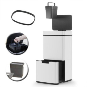 Poubelle de cuisine automatique NARVIK 75L avec double compartiment et poubelle de table