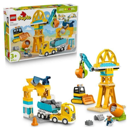 LEGO DUPLO Ma Ville 10476 - Le Chantier et ses Véhicules 3-en-1