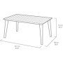 Table de Jardin Rectangulaire Cappuccino 160 cm - 6 Personnes