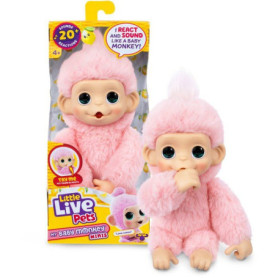 Peluche Interactive Mon Bébé Singe Mini - Rose - LITTLE LIVE PETS