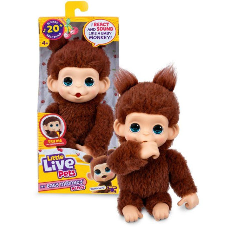 Peluche Interactif Mon Bébé Singe Marron - LITTLE LIVE PETS