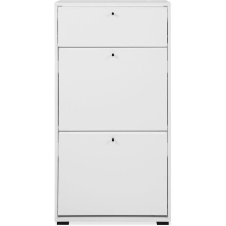 Meuble à chaussures LÜNEBURG - Blanc - 12 paires - Design élégant