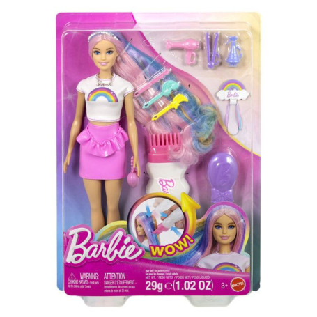 Poupée Barbie à Chevelure Pailletée et Tenue Colorée
