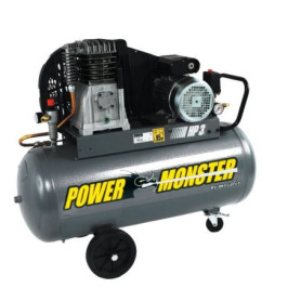 Compresseur MECAFER 100 L 3HP Bicylindre 10 bars - PowerMonster Semi Pro