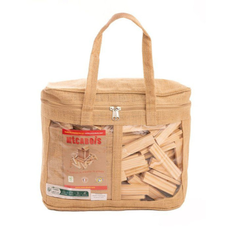 Sac de 400 planchettes en bois Mécabois - Jeu de construction créatif
