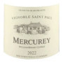 Vignoble Saint Paul 2022 - Vin Rouge Mercurey de Bourgogne 75cl
